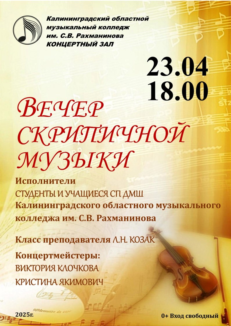 Концерт скрипичной музыки