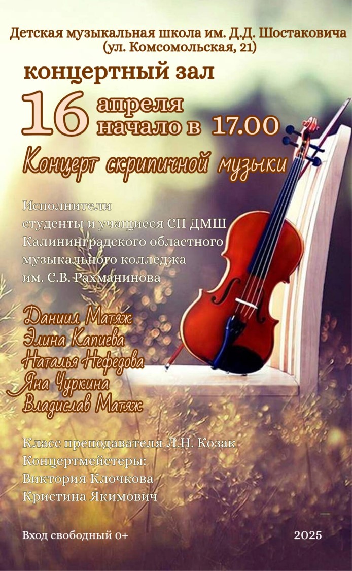 Концерт скрипичной музыки